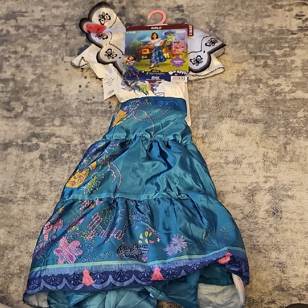 Disney Mirabel "ENCANTO" Teal and Blue Designed Skirt Costume